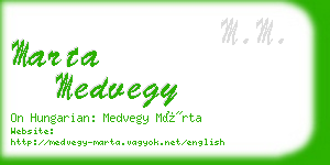 marta medvegy business card